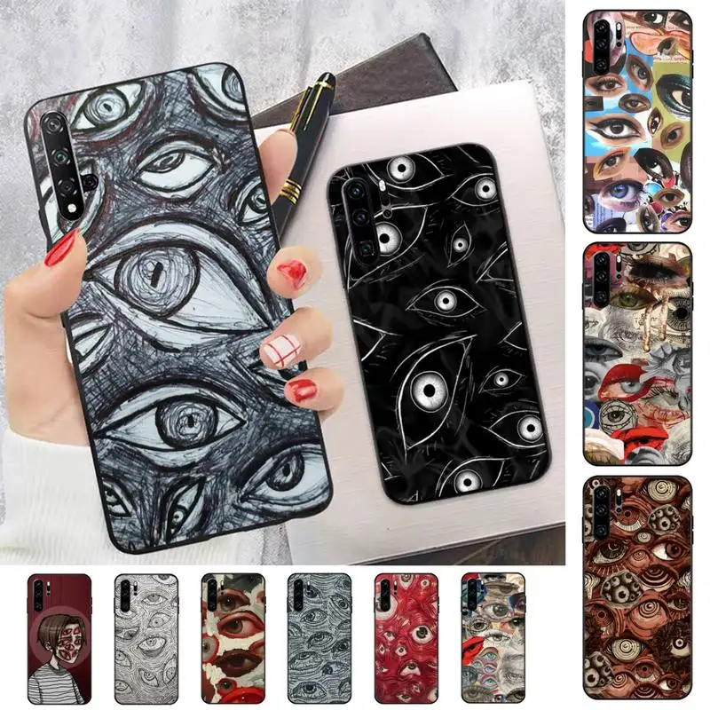 

Scary Face Eyes Phone Case for Huawei P30 40 20 10 8 9 lite pro plus Psmart2019