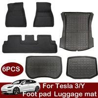 6pcs car floor mats for tesla model y xpe tpr black foot mat car interior accessories floor mats for tesla 3 2021 2022 dropship