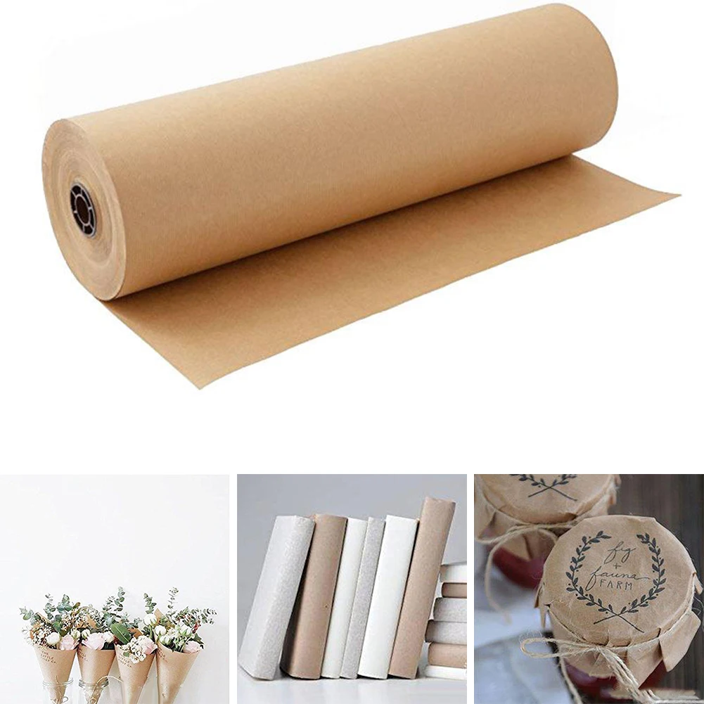 

Brown Kraft Wrapping Paper Roll For Wedding Birthday Party Gift Wrapping Parcel Packing Art Craft DIY 0.3M*30M