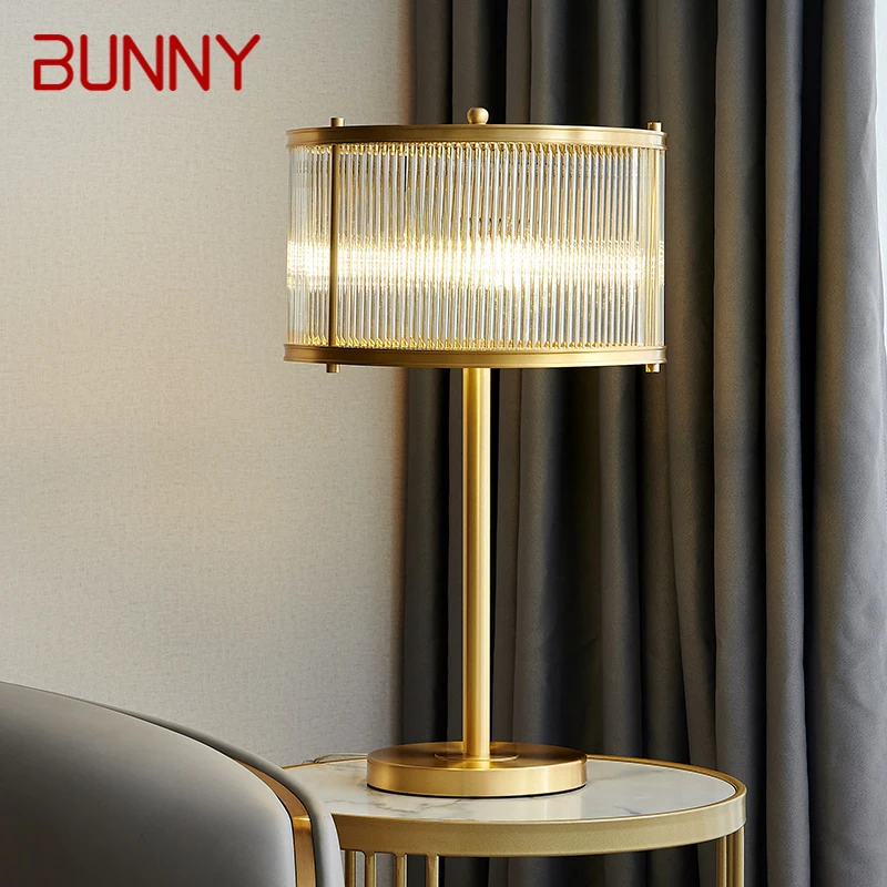 

BUNNY Nordic Brass Table Lamp Modern Luxurious Living Room Bedroom Study LED Originality Desk Light