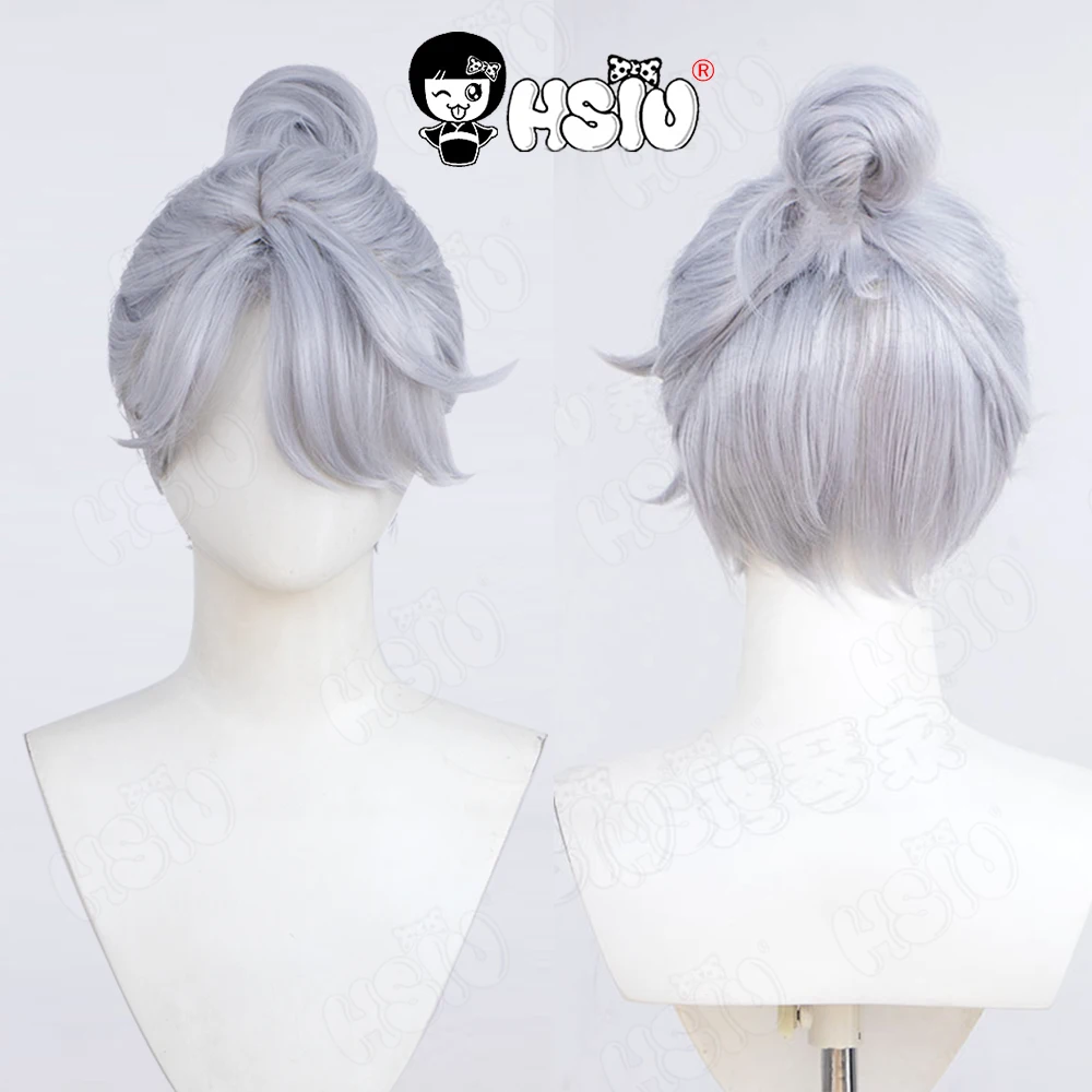 Парик для косплея Aesop Car HSIU 30 см серо-синие короткие волосы синтетический парик +