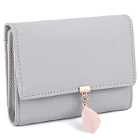 sentiblos small leather bifold wallet with zipper vegan leaf pendant card holder zipper coin purse