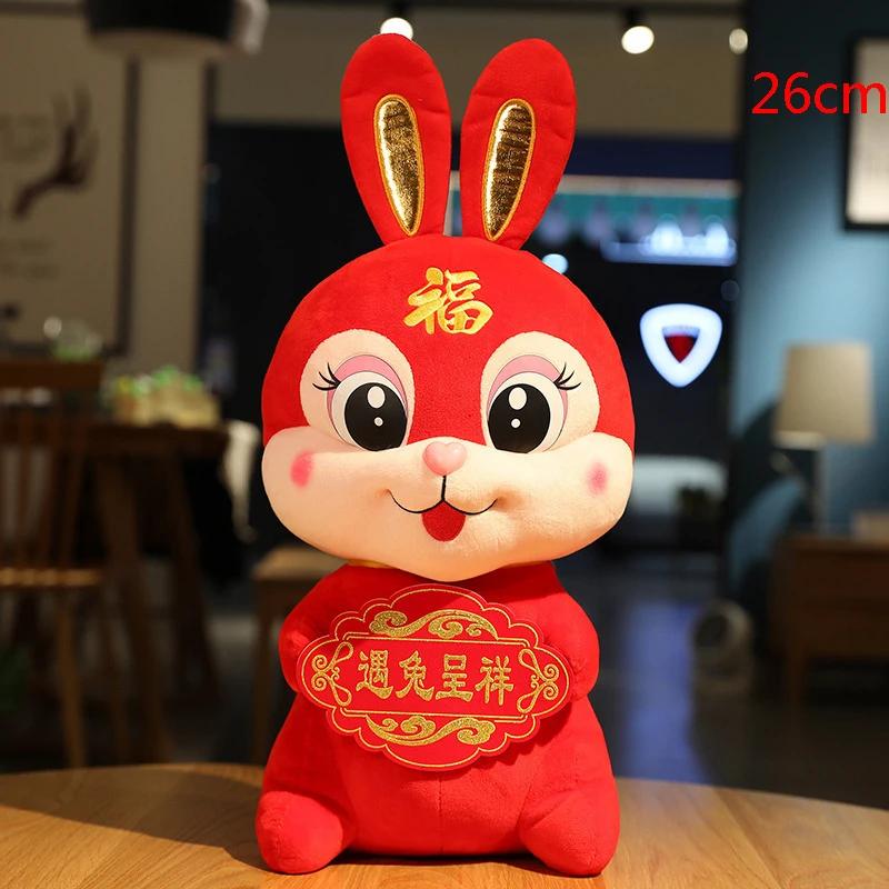 

Chinese Zodiac Fortuna Rabbit New Year Tang Suit Cute Rabbit Home Decor Stuffed Toy Creative New Year Gift