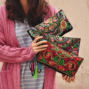 Женские этнические сумочки в стиле ретро с бабочками и цветами, Сумочка, Кошелек для монет, женский клатч с вышивкой и кисточкой, Летняя распродажа
