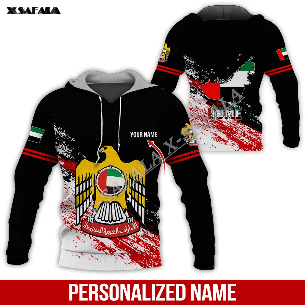 

Толстовка на молнии с 3D-принтом флага ОАЭ, Мужской пуловер, свитшот, куртка с капюшоном, трикотажные спортивные костюмы, пальто