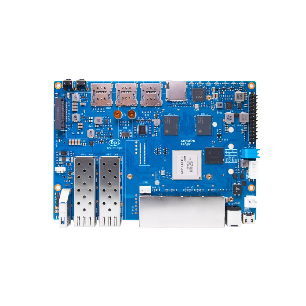 Смарт-роутер BPI-R4 с поддержкой Openwrt MediaTek MT7988A (Filogic 880) четырехъядерный процессор