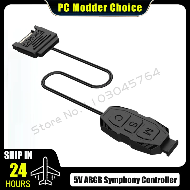 Контроллер RGB 5 В ручной источник питания SATA для освещения полосатый вентилятор