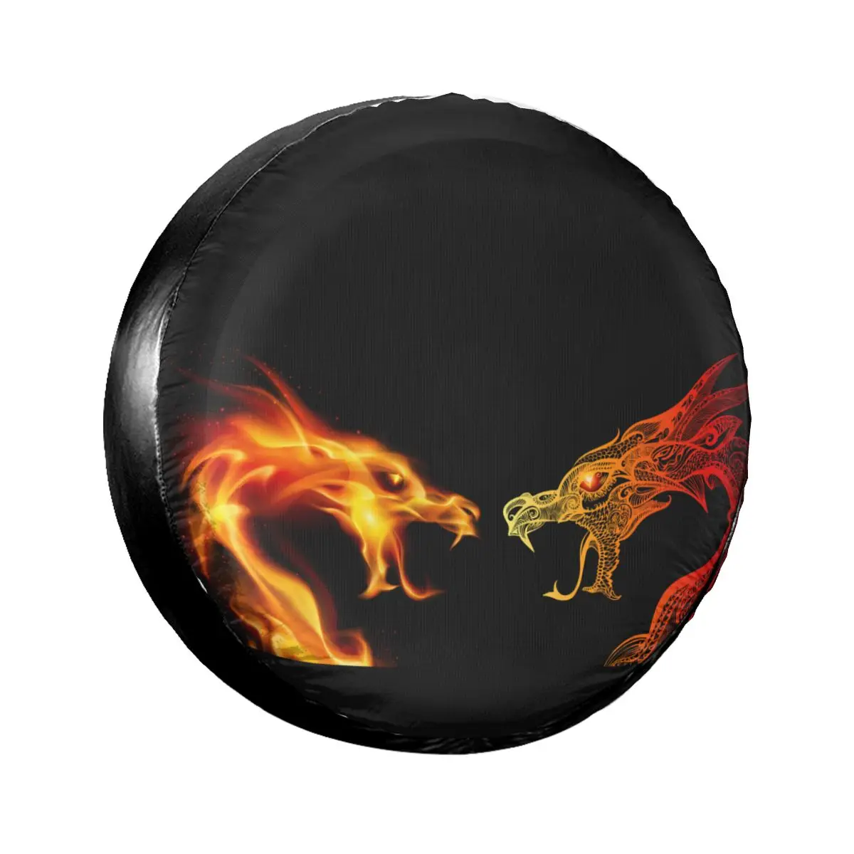 

1Pc Car Spare Tire Cover Two Fire Dragon Heads Case Polyester Tire for Cars Wheel Protection Cover