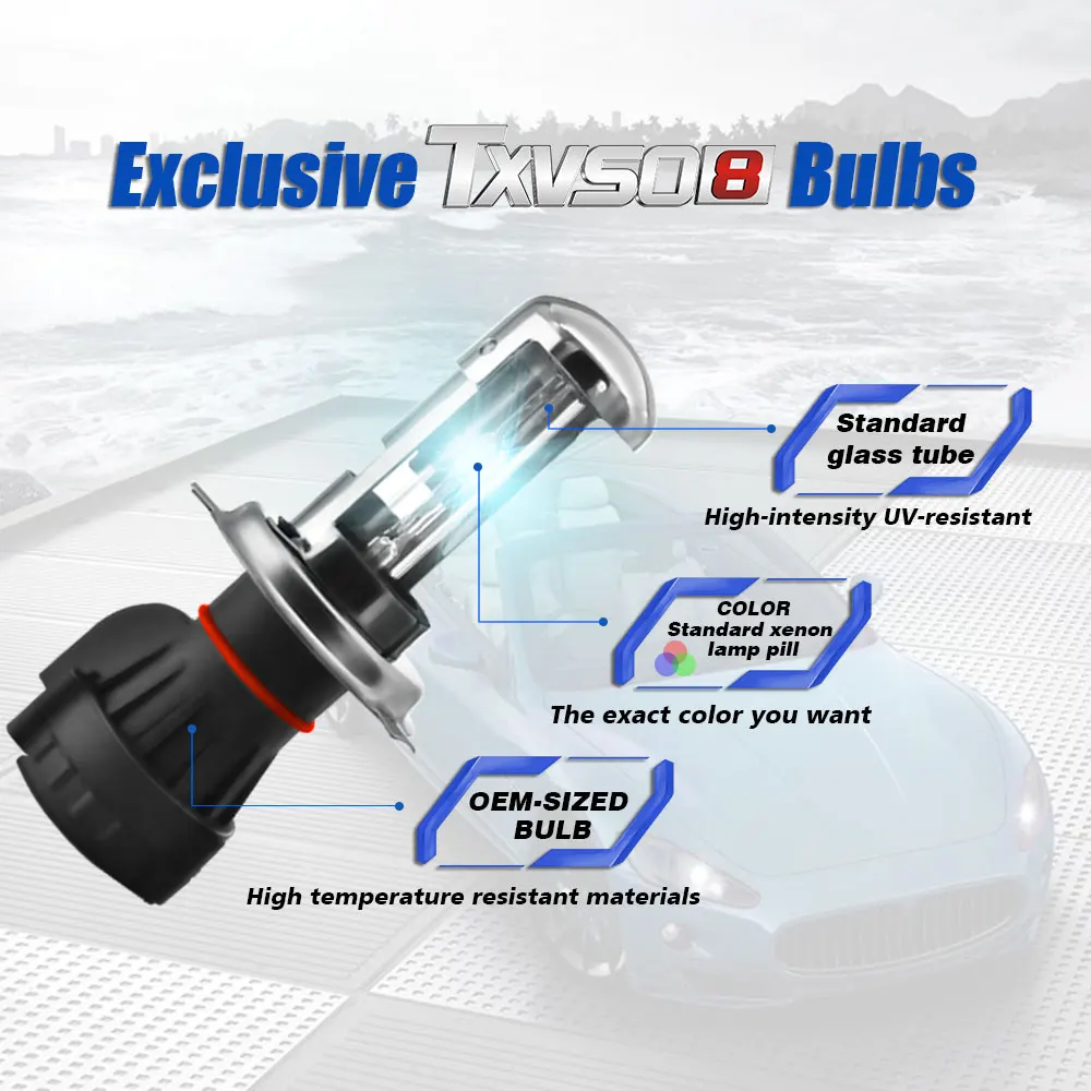 Комплект ксеноновых ламп для фар HID Xenon 9004-9007-H/L 55 Вт 12 В H1 H3 H11 h7 комплект hid 6000k