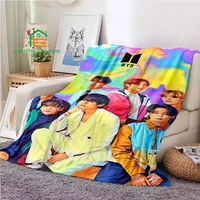 kpop bangtan star flannel throw blanket warm blanket for home picnic travel plane office and applies to adults kids