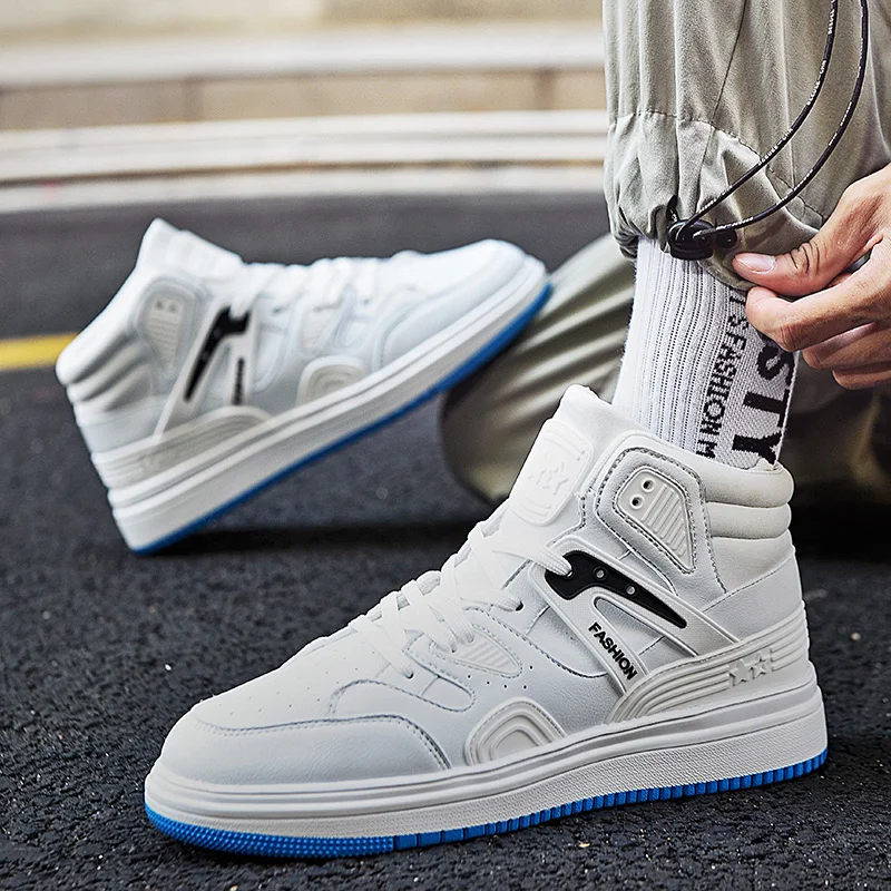 New High-top Mens Sport Shoes Comfortable Basketball Shoes Outdoor Breathable Walking Shoes Athletic Shoes for Male Tenis Basket