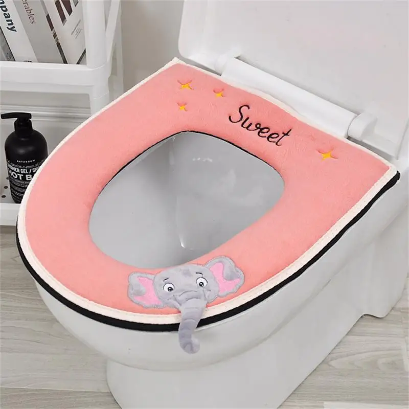 

Reusable Three-dimensional Toilet Cover Waterproof Thickened Toilet Cushion Durable Flannel Material Wear-resistant Washable 1pc