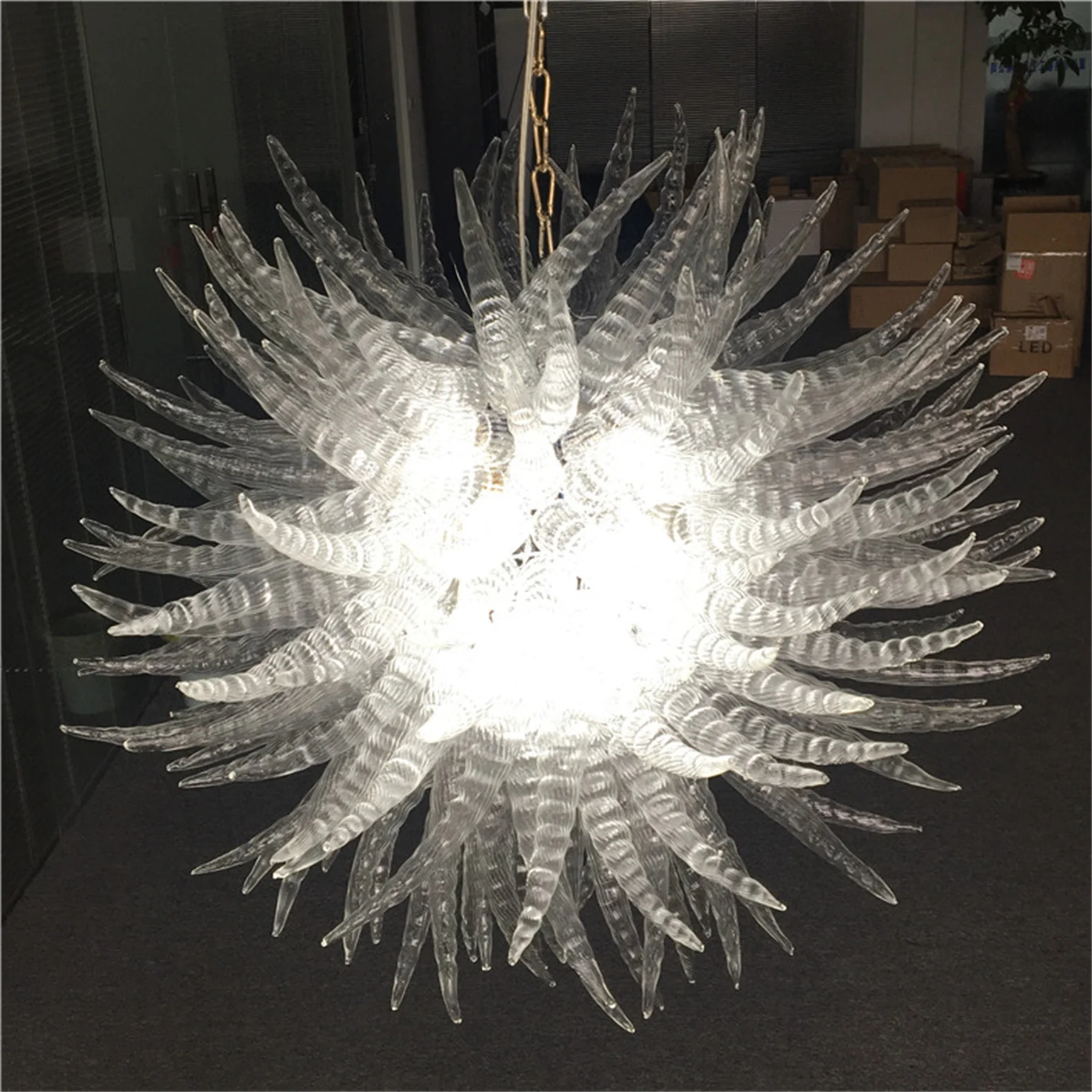 

Art Deco LED Lamps Suspension 100% Hand Made Blown Glass Chandeliers for Living Room Pendant Lamp