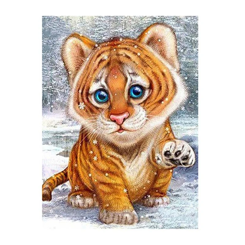 

Алмазная живопись «сделай сам», художественная живопись, настенное украшение, украшение для дома и офиса, тигровый куб Muban