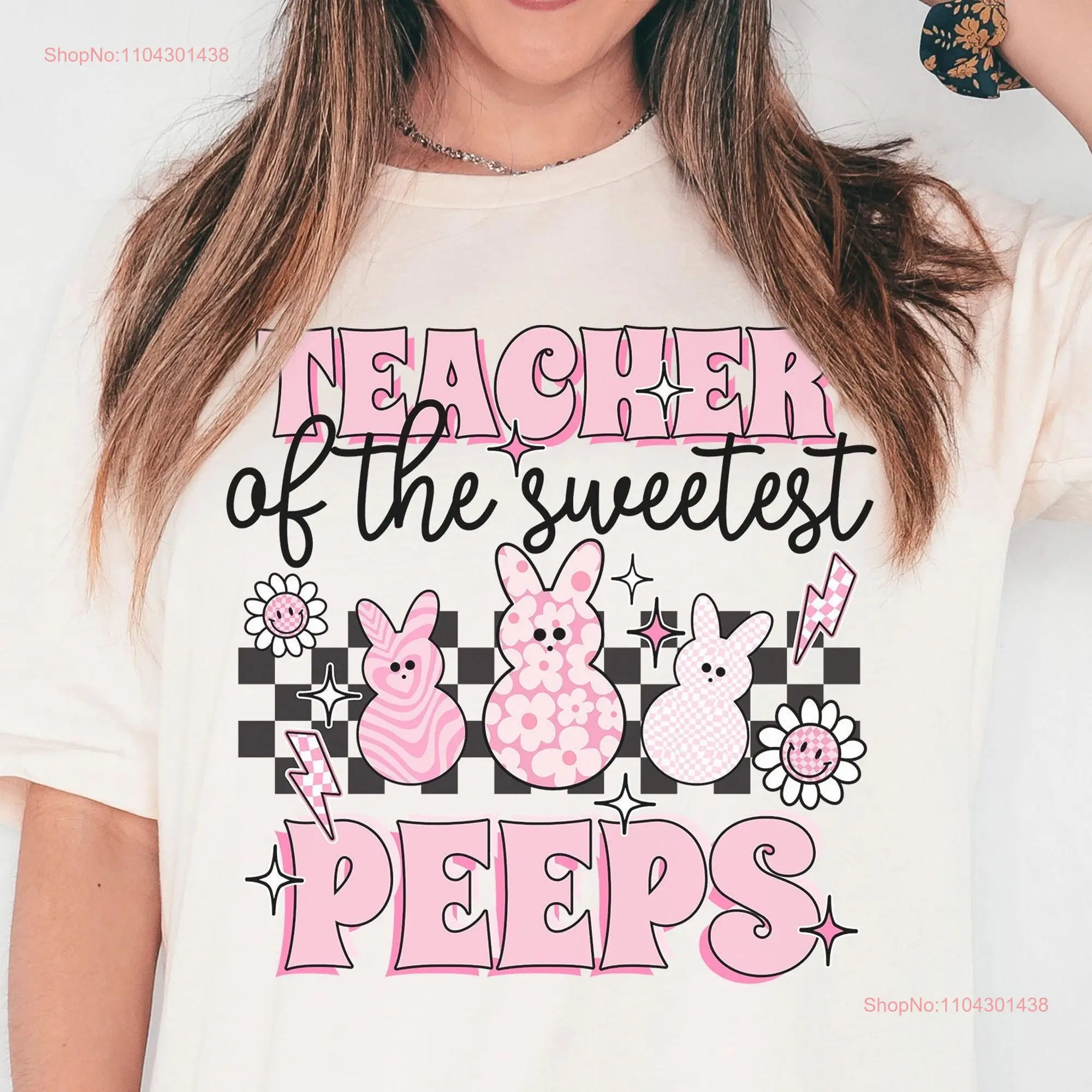 Teaching My Favorite Peeps T Shirt Teacher Easter Retro long or short sleeves