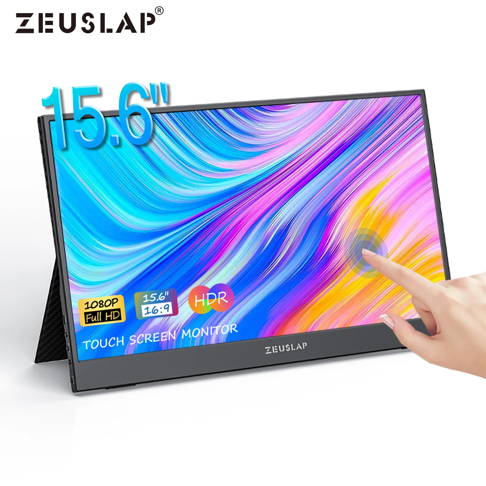 Портативный сенсорный экран ZEUSLAP 15 6 дюйма 1920*1080P Тип C HDMI совместимый игровой