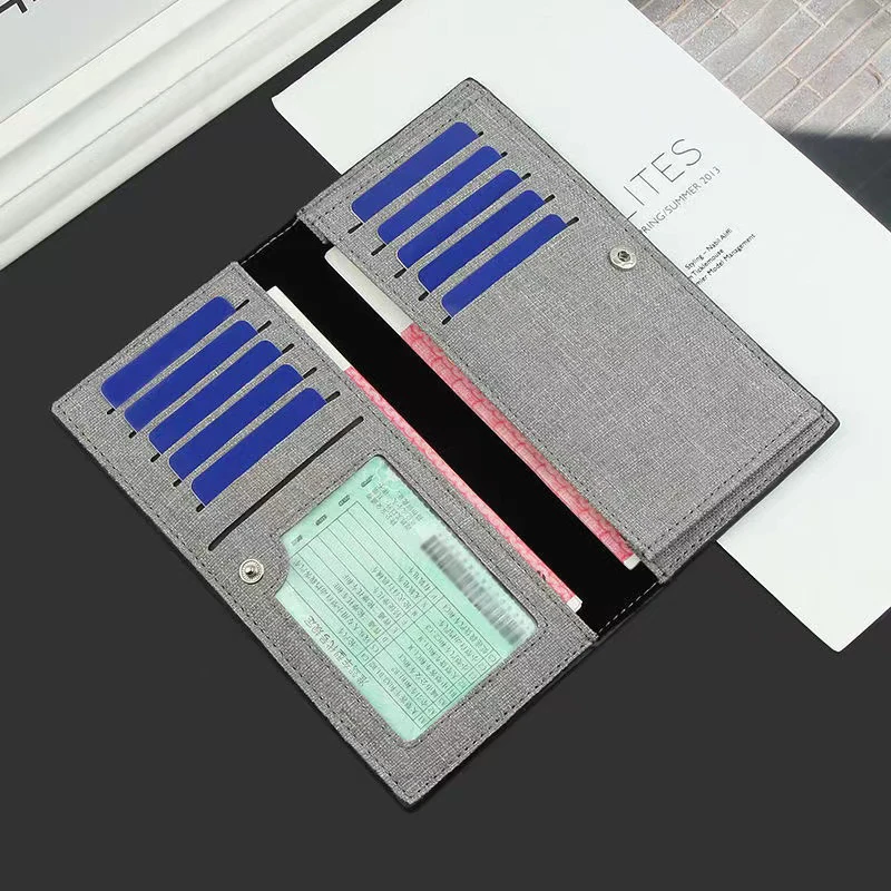

Canvas Wallet Men Fashion Long Section Wallet Coin Purse Business Card Holder Identity Card Storage Money Bag Loose Change Pouch