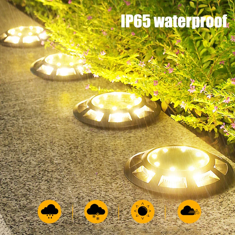 

4PCS Solar Buried Light Outdoor Villa Landscape Decorative Floor Light Waterproof Garden Garden Lawn Light Ground Plug Light