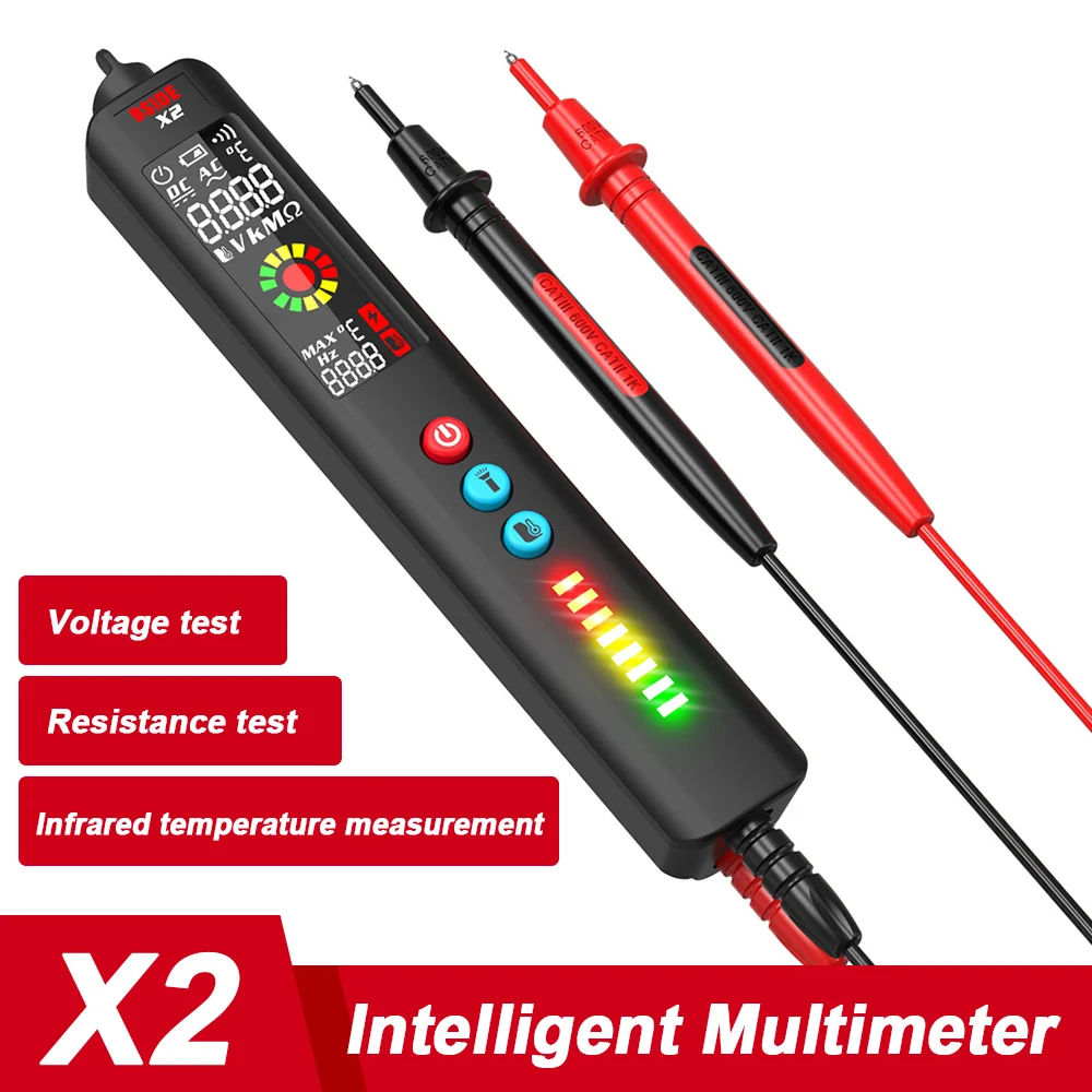 

BSIDE X2 Voltage Detector Tester Smart Multimeter non contact Infrared Thermometer Flashlight Smart Voltage Detector 3 Modes