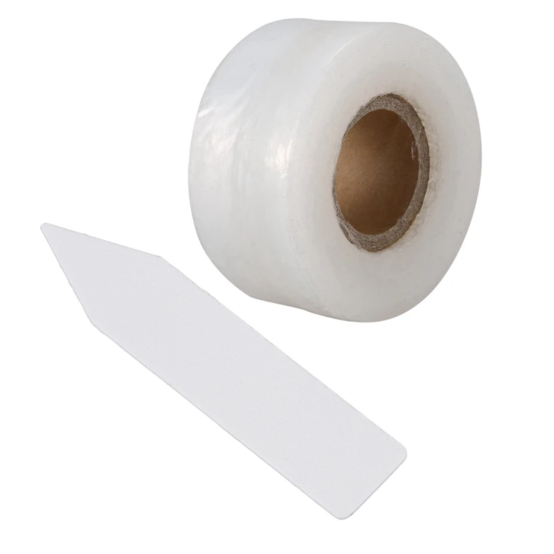 

1 Pcs Nursery Grafting Tape Stretchable Self-Adhesive 3Cm X 100M & 100 Pcs Reusable Pvc Plant Tag Label