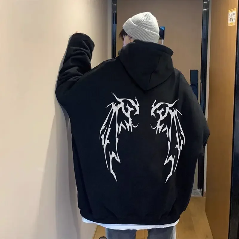 

Новинка Осень-зима 2023 Корейская версия свободный свитер с капюшоном с персонализированным принтом для мужчин и женщин Повседневный свитер в стиле хип-хоп с длинным рукавом