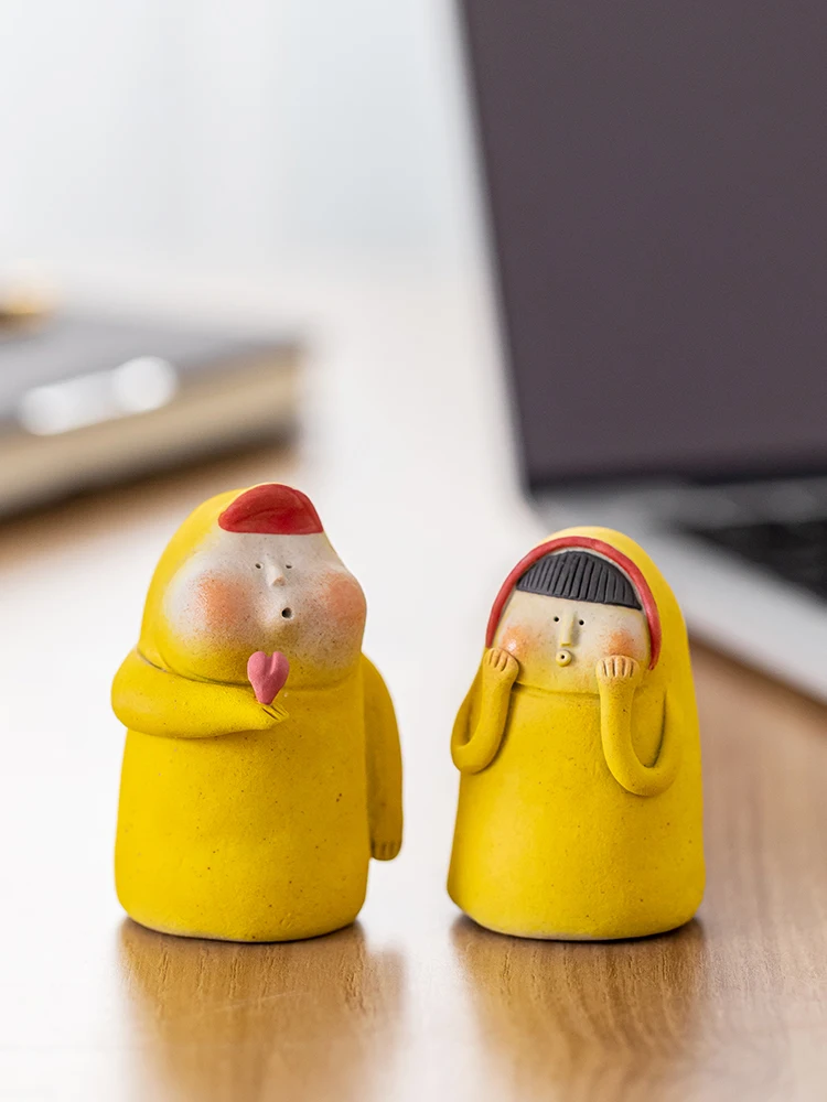 

Гадкий креативный маленький желтый человек, миниатюрные фигурки, сказочное украшение для сада и стола, аксессуары для украшения дома, гости...