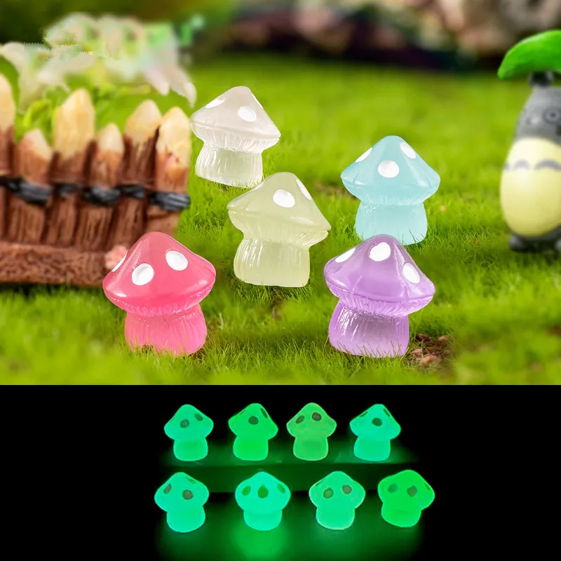 

100 шт. милые светящиеся кабошоны из смолы в виде грибов, украшения для рукоделия, скрапбукинг, поделки, сказочный сад, домашний декор