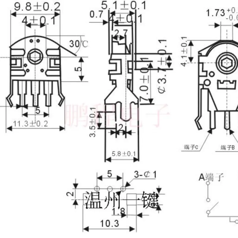 10 шт. BM-YSA среднее отверстие 7 кодировщик мыши фитинг мм роликовый декодер
