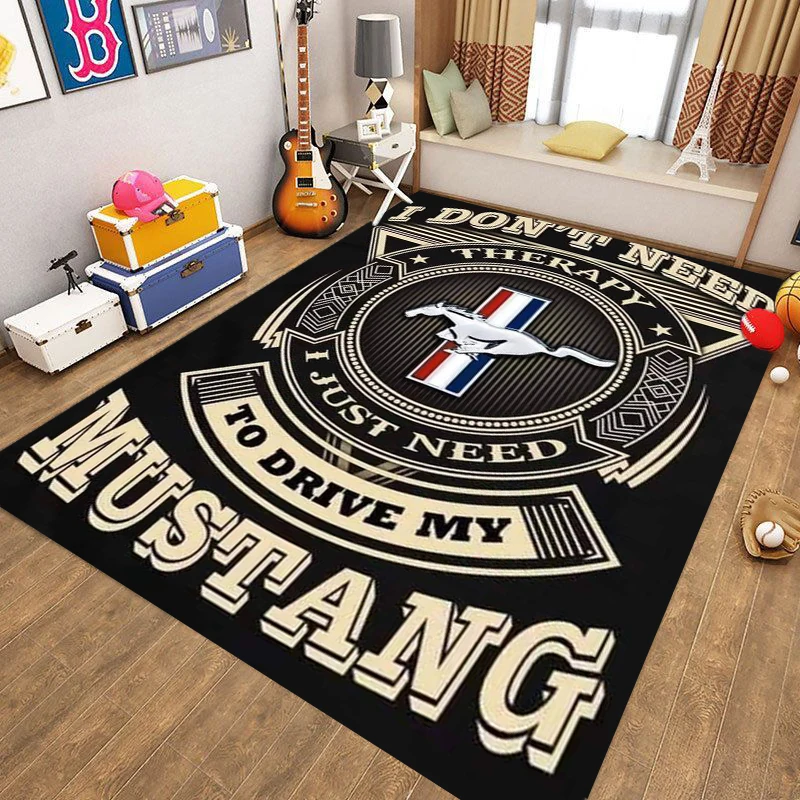 

M-Mustang car logo printed carpet living room area rug bedroom decor Outdoor carpet Yoga mats birthday gift Non-slip Floor Mat