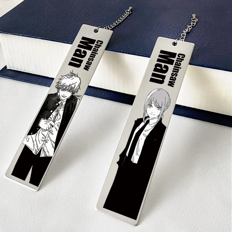 

Anime Chainsaw Man Denji Makima Power Stainless steel Bookmark Creative Bookmarks Stationery Accessories Figure 3402