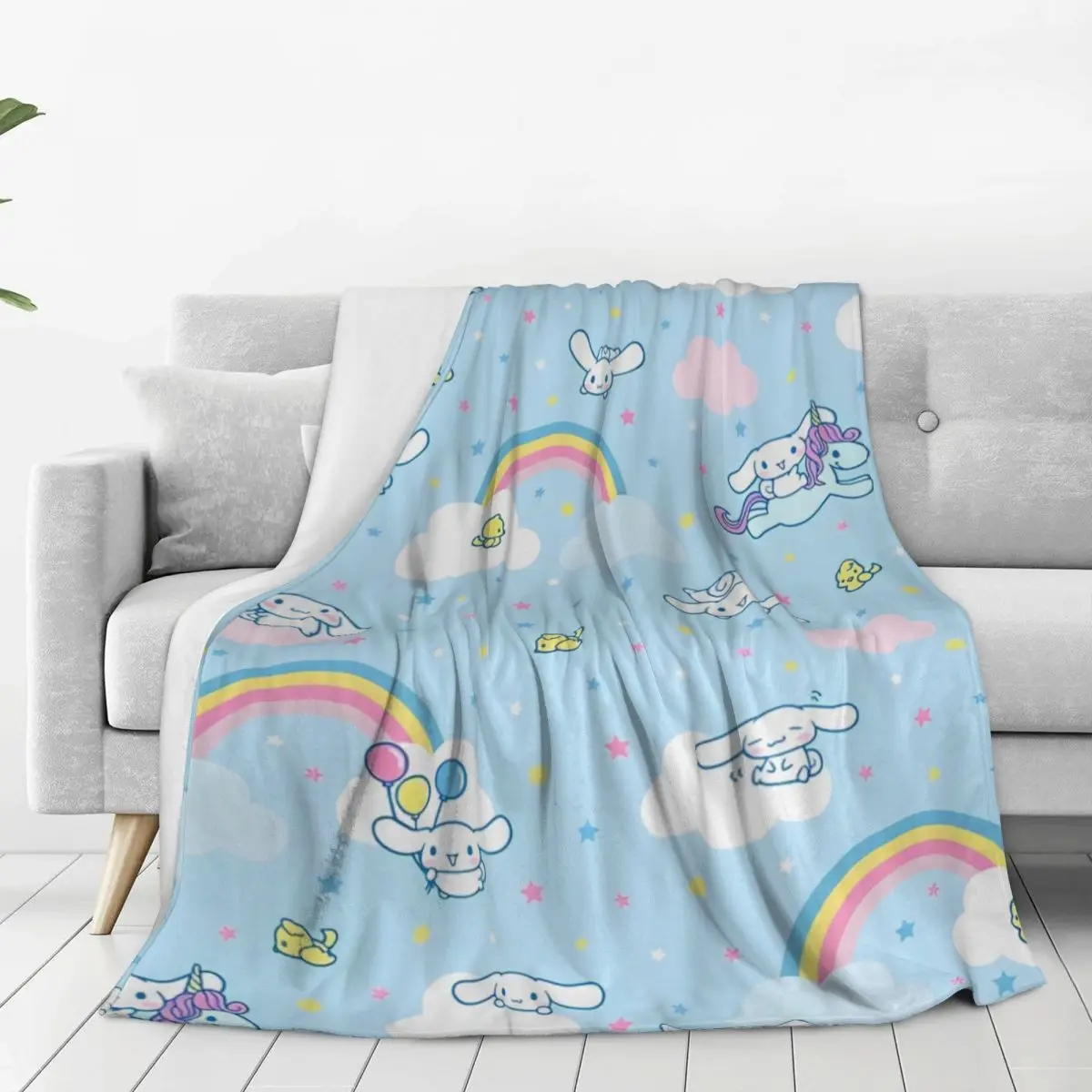 Одеяло Cinnamoroll Miniso с радужной лошадью качественное теплое мягкое одеяло зимнее