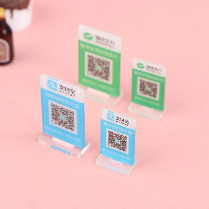 1:6 1:12 миниатюрный кукольный домик с QR-кодом моделирование кода платежа модель