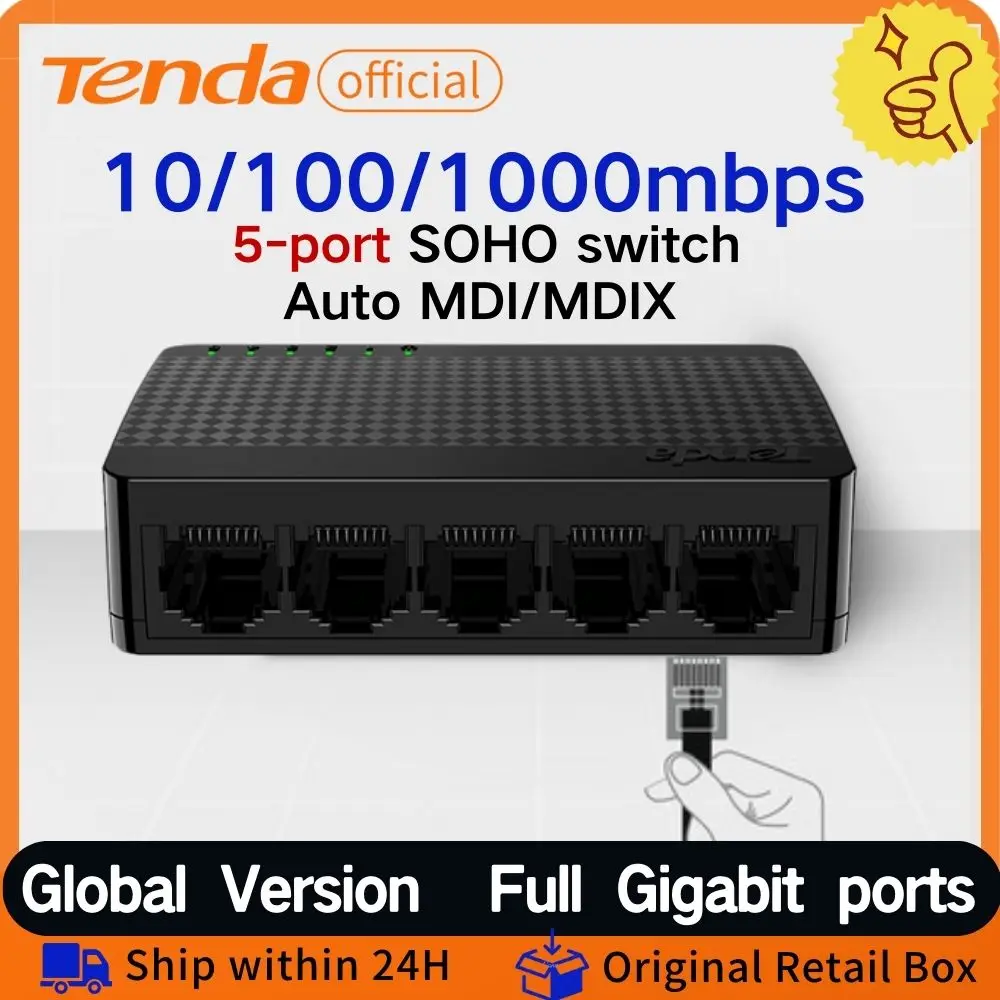 Tenda Full Gigabit Switch Ethernet 10/100/1000Mbps 5 port Fast Speed 8 port Smart Network Switcher  RJ45 Hub Internet Injector