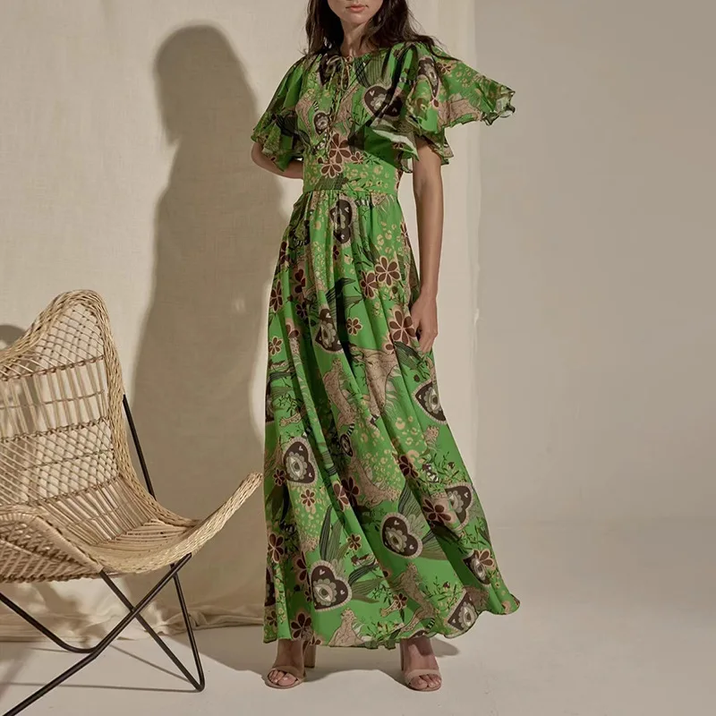 

Elegant Dresses for Women 2022 Summer Female Luxury Party Floral Dress Woman Fashion Designer High Quality Festival Clothing