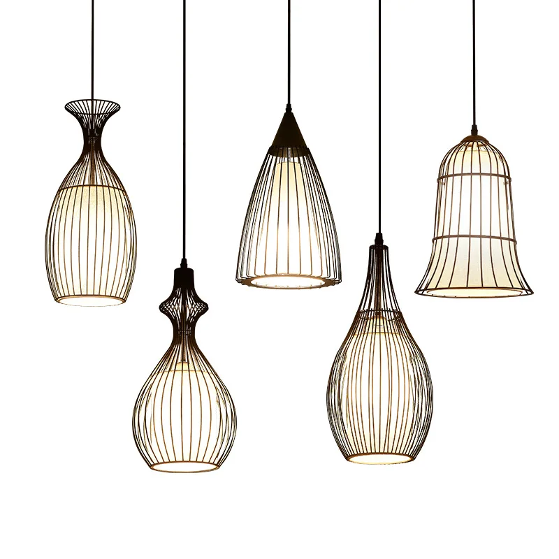Китайский стиль Hotpot Ресторан Люстра Скандинавский домашний декор Проживание в семье Кухонные аксессуары Железная птичья клетка Светодиодные фонари Подвесной светильник (art.: 3920cd4a62b8b) - 3920cd4a62b8b