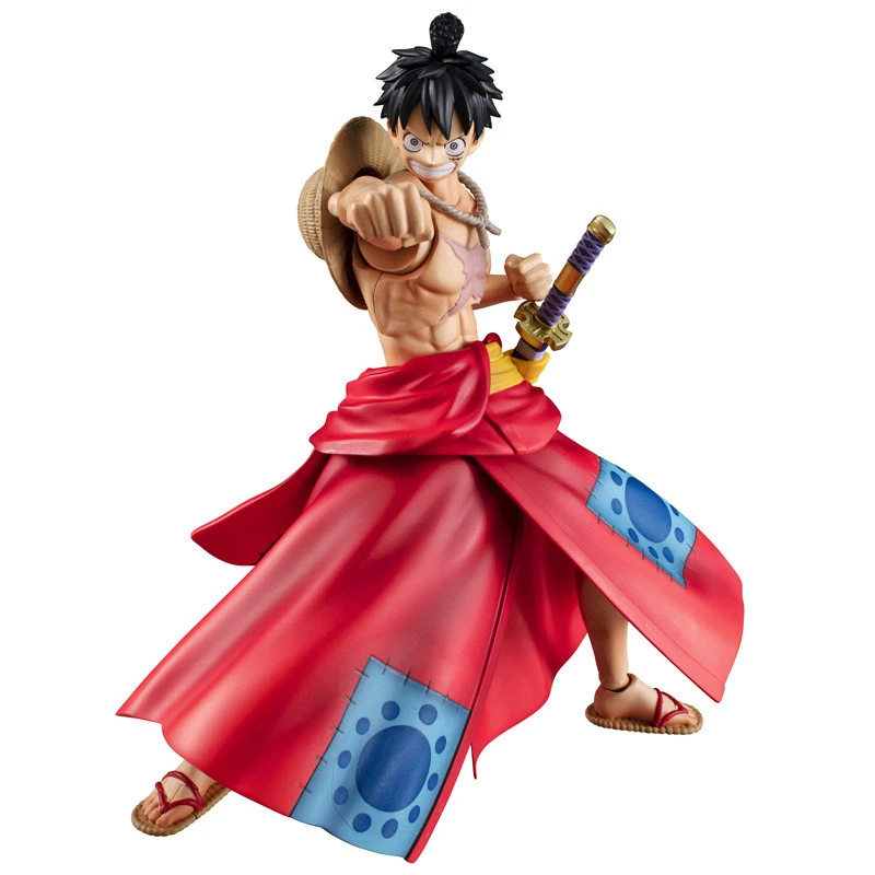 Фото Коллекционная фигурка BANDAI Megahouse MH VAH One Piece: Монки Д. Луффи из Вано, с подвижными суставами, готовая модель, игрушка-подарок №2