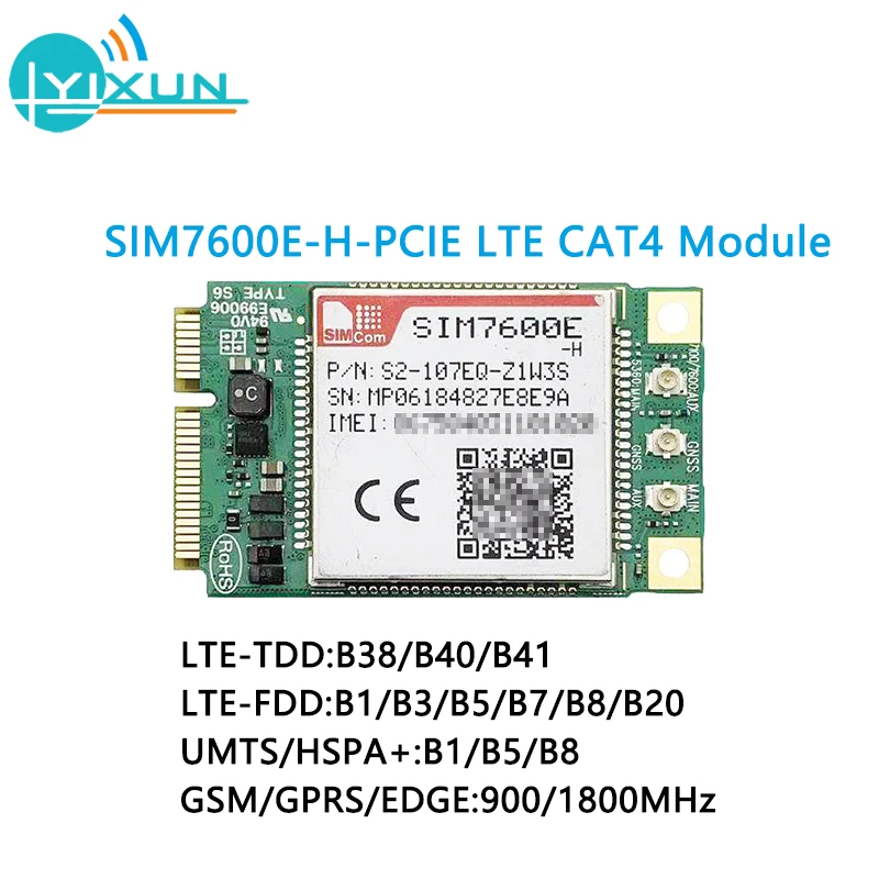 SIMCOM SIM7600 SIM7600E-H mini pcie LTE Cat4 Module SIM7600E-H-PCIE Многополосная фотография/LTE-FDD/HSPA +/UMTS/EDGE/GPRS/GSM