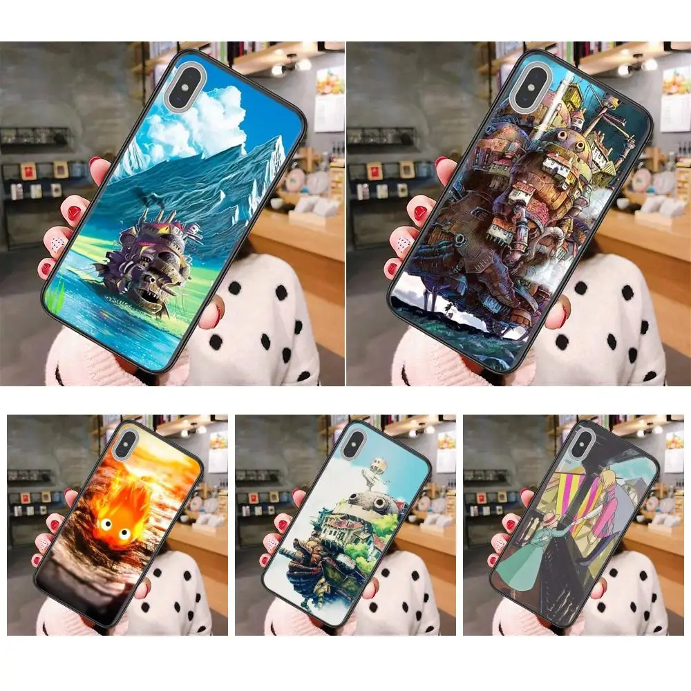 

Howls Moving Castle Studio Ghibli Black Funda Pretty Etui Luxury Bumper For Samsung Galaxy A12 A13 A20 A20E A20S A21S A22 A3