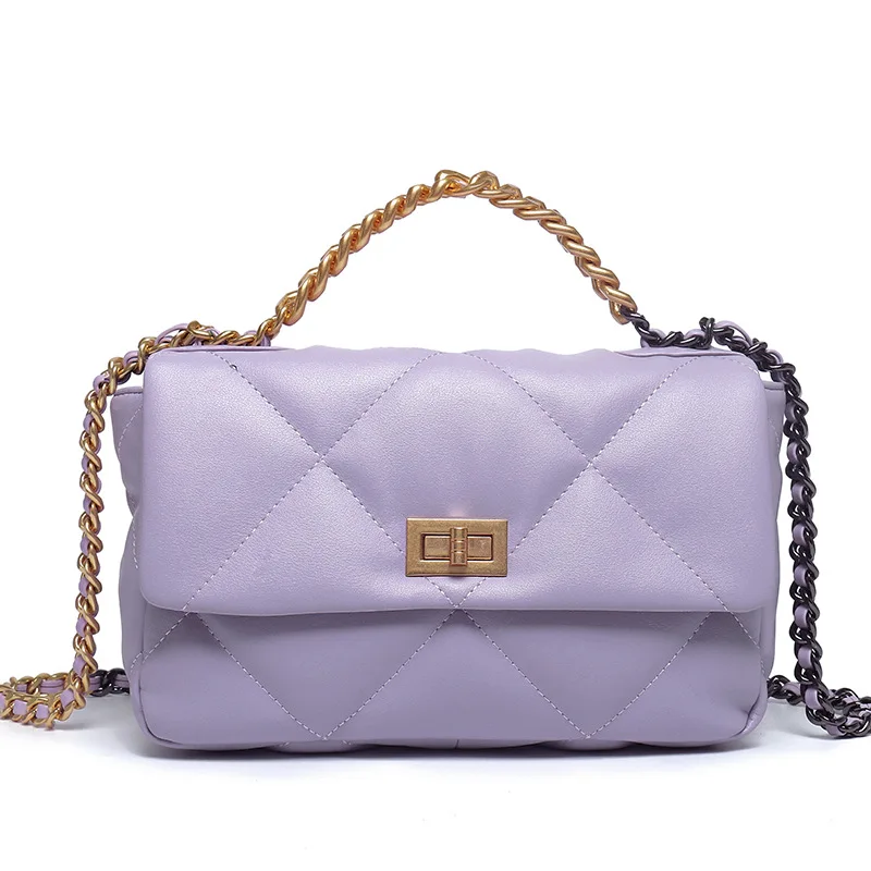 

Lingge Chain Bags for Women Handbags Designer Luxury Genuine Leather Cover Shoulder Messenger Handbag 13 Colors Gold Rotate Lock