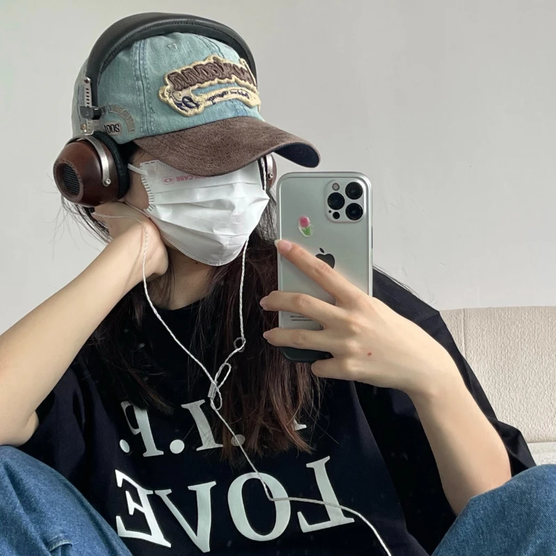 

American Retro Do Old Cap Female Outdoor Street Joker Topi Male Baseball Hat Tide Washed Denim Letters In Spring and Summer