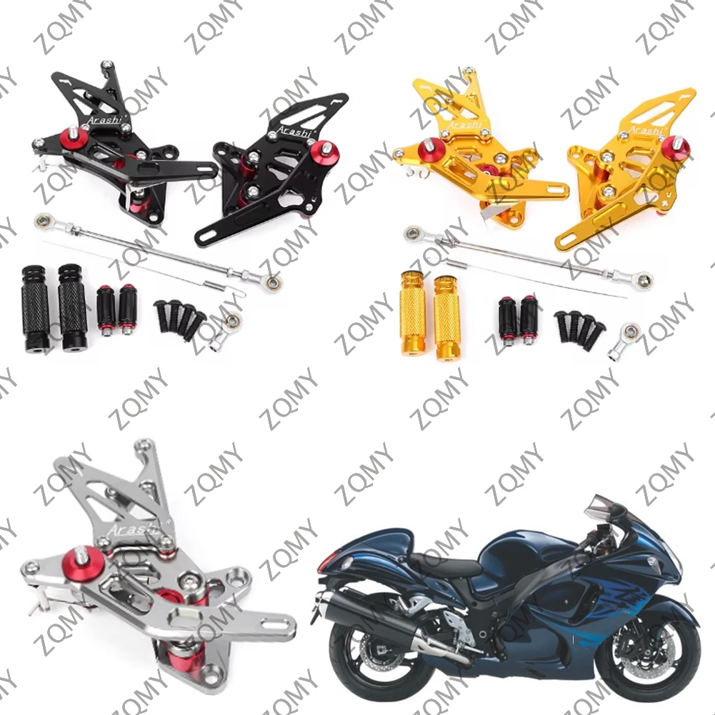 GSX1000R Motorcycle Rearset Rear Sets Foot Pegs Rest Footpegs CNC Aluminum For Suzuki GSXR 1300 Hayabusa 1999 2000 2001-2018