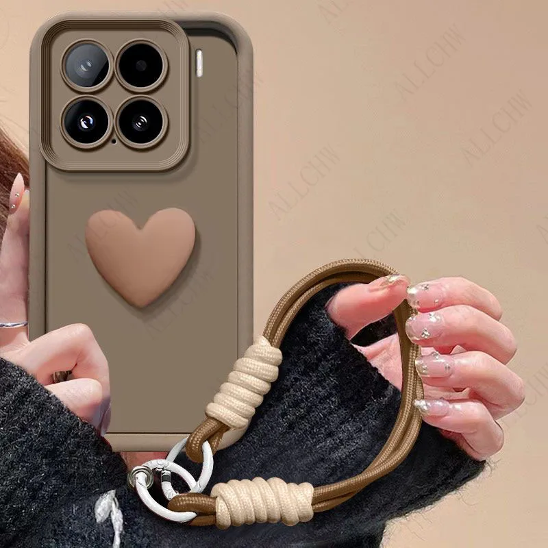 Чехол для Xiaomi 17T  Mi 17T Pro, чехол для телефона Xiaomi 15T Pro, чехол для Xiaomi 15T с 3D-сердечком и ремешком на руку, задняя крышка (art.: 3920db2826229) - 3920db2826229
