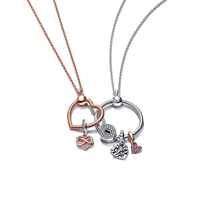 Новинка 2021 подвеска в виде Розы модель Pandora 925 оригинальные Подвески сделай сам