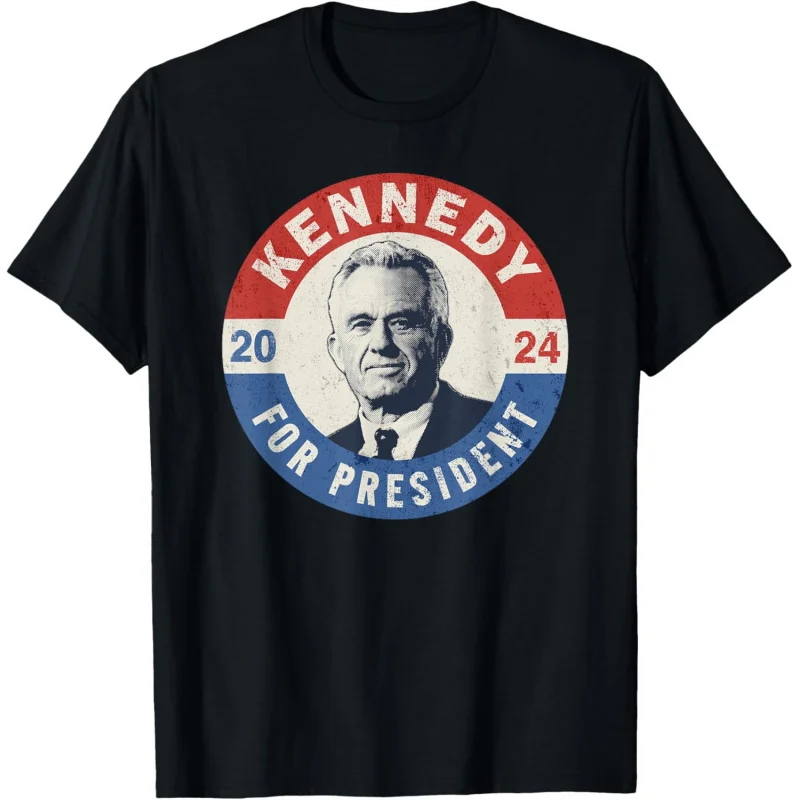 Винтажная футболка на пуговицах Kennedy For President 2024.