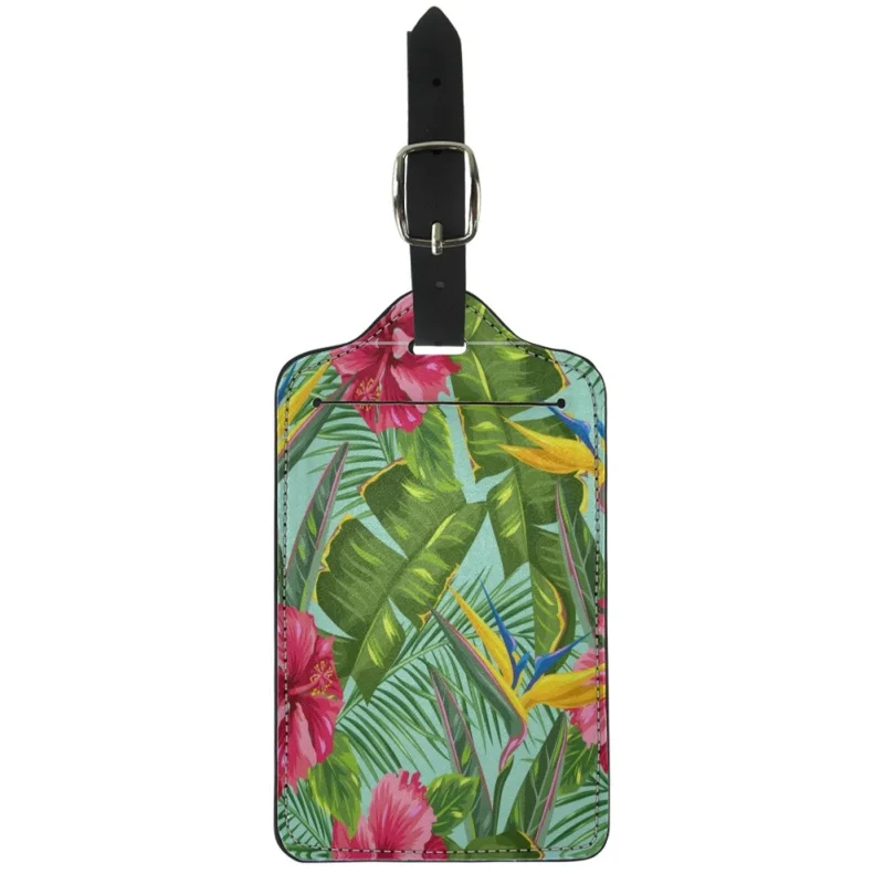 

Twoheartsgirl Leaf Floral Pattern Luggage Identifier Label Suitcase Address Holder Baggage Contact Name Tags Travel Accessories