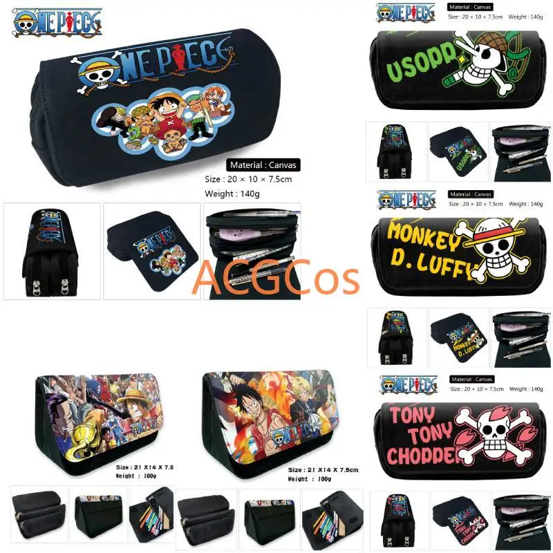 

Anime Tony Chopper Luffy Law Cosplay Student School Stationery Box Canvas Pen Pencil Case Cosmetic Makeup Bag Gift