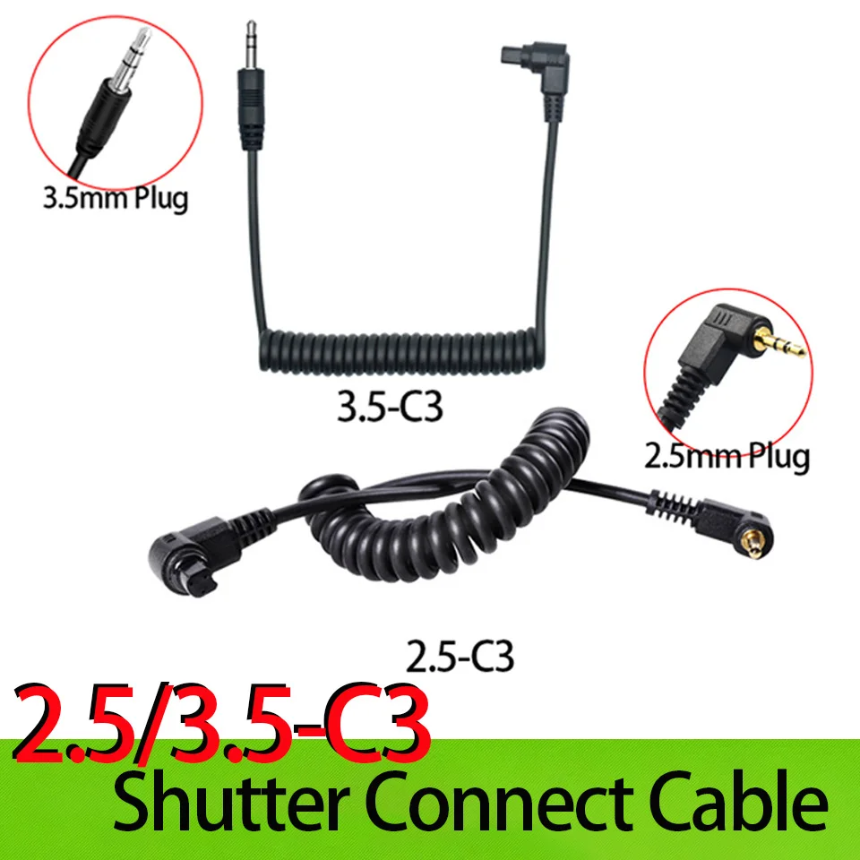 Соединительный кабель затвора 2 5 мм/3 мм 3 для Canon 20D 10D 1DX 1D4 1D3 1D2 IV EOS-3 7D2 6D2 5D4 5D3 5D2