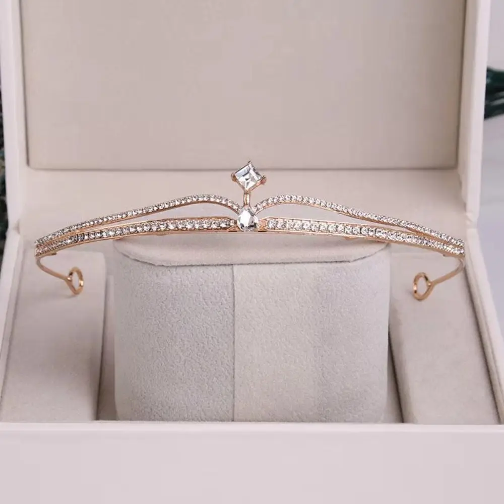 

Bridesmaids Alloy Wedding Princess Jewelry Rhinestone Headpiece Cubic Zircon Crystal Hairband Bridal Tiara Crown