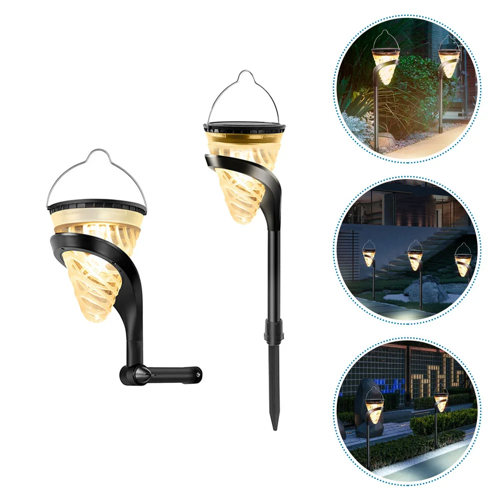

2pcs Solar Powered Lamp Lawn Light Ground Inserted Lamp Landscape Lamp