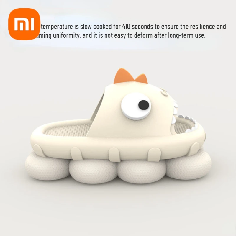 

New Xiaomi Spring Summer New Upgraded Cute Dinosaur Slipper Women Indoor Outdoor Bathroom Sandals Thick Sole Men's Beach Shoes